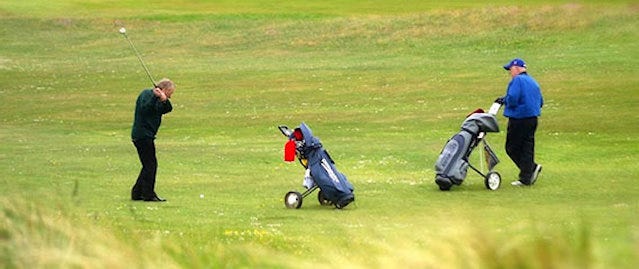 Group of people playing golf