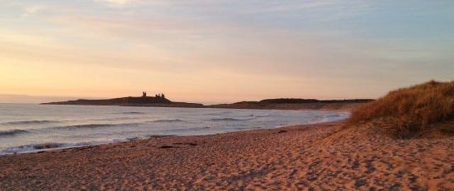 Bamburgh castle from the beach