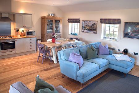 open plan living and dining room