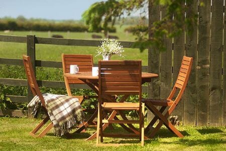 Garden furniture in the garden