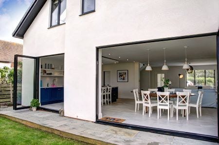 external view with the large patio doors