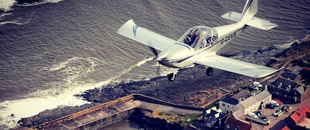 Aerial view of a plane in the sky 