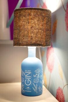 lamp made from gin bottle