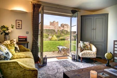The view of Bamburgh Castle from Bamburgh Five living room