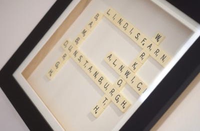 scrabble wall art