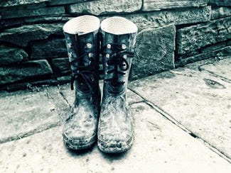 black and white wellies 